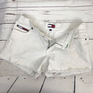 Tommy Hilfiger Jeans Shorts Distressed Frayed Flag